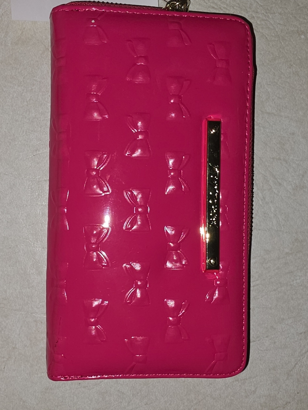 Betsey Johnson Fushia Wallet With Bow Detail